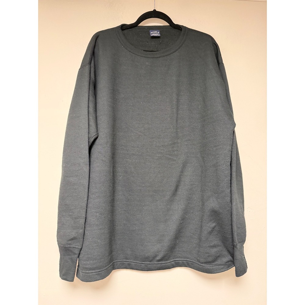 Duofold Black Long‎ Sleeve Crewneck Sweatshirt Made in USA X-Large